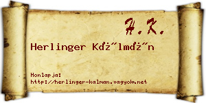 Herlinger Kálmán névjegykártya